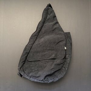 Ameribag Healthy Back Bag Crossbody Sling Backpack Black Nylon